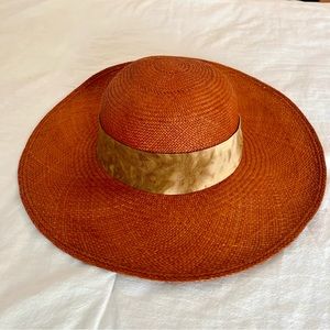 Warm Brown Woven Sun Hat